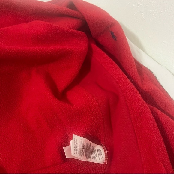 POLO RALPH LAUREN Blue Label Fleece Full Zip Hoodie Red Men Medium EUC Heavy - Picture 11 of 14